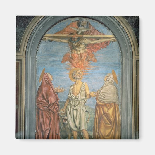 Heilige Trinity met St. Jerome (fresco) Magneet (Voorkant)
