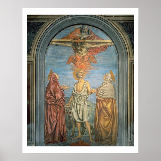 Heilige Trinity met St. Jerome (fresco) Poster (Voorkant)