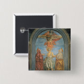 Heilige Trinity met St. Jerome (fresco) Vierkante Button 5,1 Cm (Voorkant /achterkant)