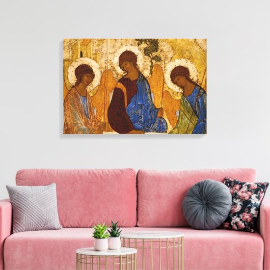 Heilige Trinity-pictogram van Rublev Orthodox Byza Canvas Afdruk (Insitu (Woonkamer))