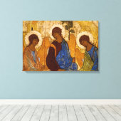 Heilige Trinity-pictogram van Rublev Orthodox Byza Canvas Afdruk (Insitu (Houten vloer))