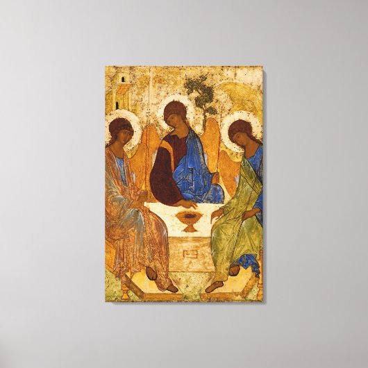 Heilige Trinity Rublev Russische Icon Orthodox Art Canvas Afdruk (Voorkant)