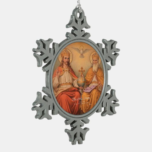 Heilige Trinity Tin Sneeuwvlok Ornament (Links)