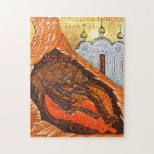 Heilige Vaders gedood bij Sinaï en Raithu Icon Legpuzzel