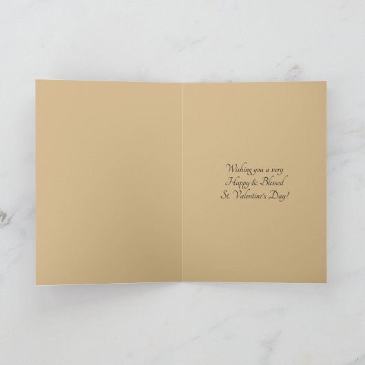 Heilige Valentijn met gezegende moeder en rozenkra Kaart (Binnen)