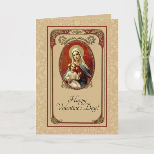 Heilige Valentijnsdag, gezegende Maagd Maria en Je Kaart (Voorkant)