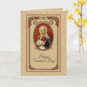 Heilige Valentijnsdag, gezegende Maagd Maria en Je Kaart (Gele Bloem)