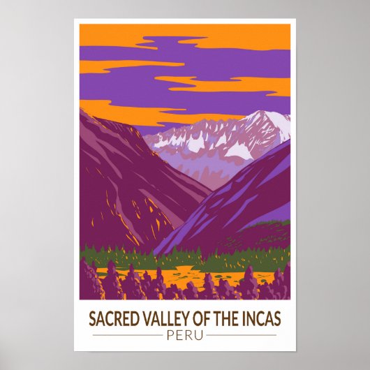 Heilige Vallei Peru Reizen Kunst Vintage Poster (Voorkant)