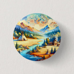 Heilige Vallei Symbolisch Erfgoedontwerp Ronde Button 3,2 Cm