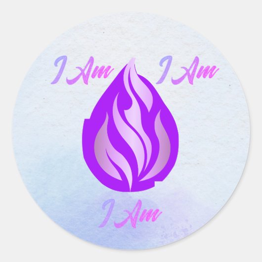 Heilige Violette Vlam - Ik Ben Ronde Sticker (Voorkant)
