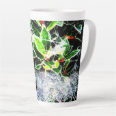 heilige vorst en cobwebben en bessen voor kerstmis latte mok (Rechterhoek)