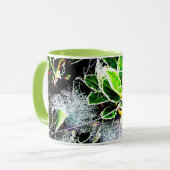 heilige vorst en cobwebben en bessen voor kerstmis mok (Voorkant links)