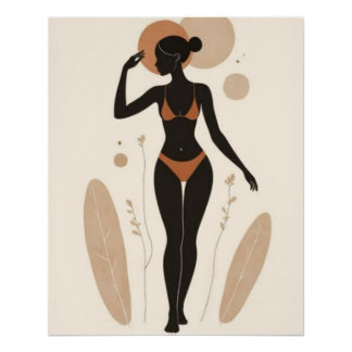Heilige Vrouwelijke Silhouet | Moderne Afrikaanse Perfect Poster