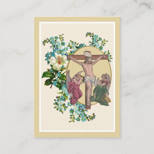 Heilige waterkatholieke gegeel Jezus met Angels Plaatskaartje (Achterkant)