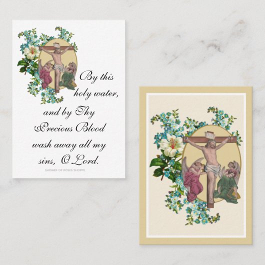 Heilige waterkatholieke gegeel Jezus met Angels Plaatskaartje (Voorkant / Achterkant)