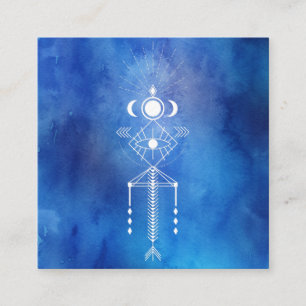 ** Heilige Waterverf Shaman Primal Aztec Tribal Vierkante Visitekaartje