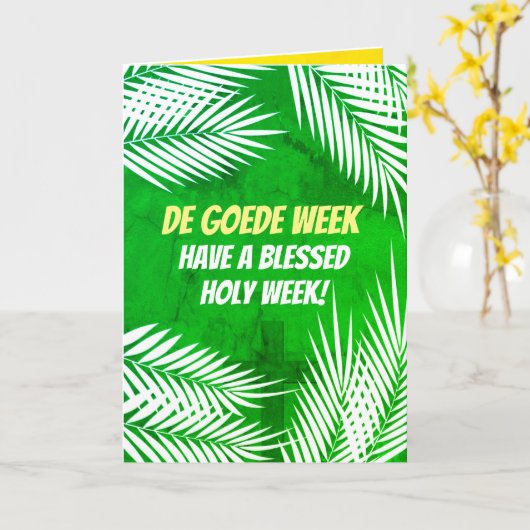 Heilige Week Paaswensen in Nederlandse en Engelse Kaart (Gele Bloem)