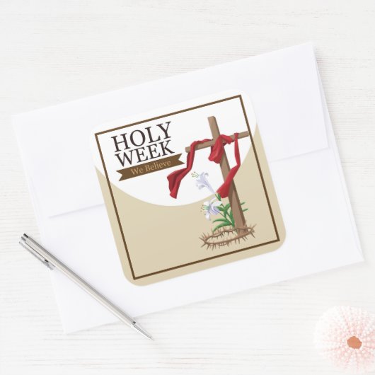 Heilige Week Square Sticker (Envelop)