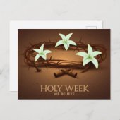 Heilige Weekkroon van Thorns met Lilies Feestdagenkaart (Voorkant / Achterkant)