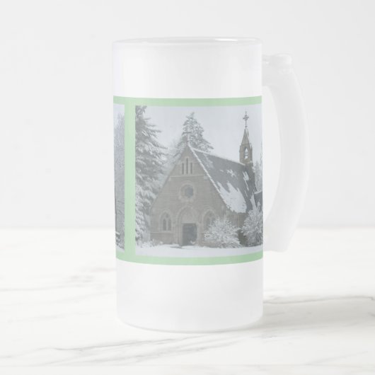 Heilige winter matglas bierpul (Voorkant rechts)