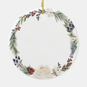 Heilige Witte Floral Persoonlijk Meisje Baptisme Keramisch Ornament (Achterkant)