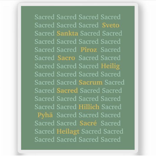 Heilige woorden Sticker (Voorkant)