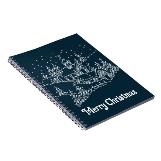 Heilige xmas nacht in de stad, kruipert het patroo notitieboek (Rechterzijde)