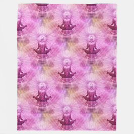 Heilige Yoga Lotus Meditatie - Naadloos Patroon 1 Fleece Deken