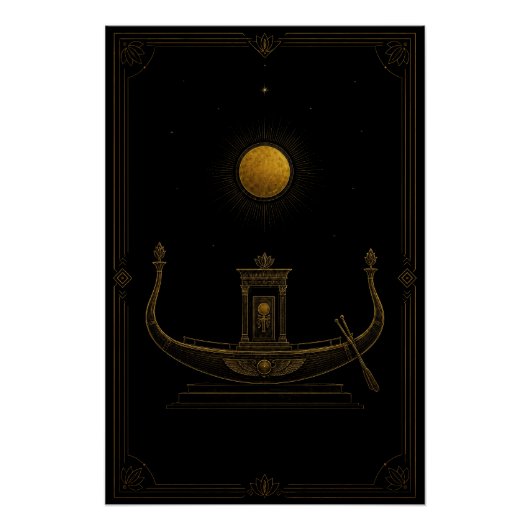 Heilige Zonnebark onder de Zon Poster (Voorkant)