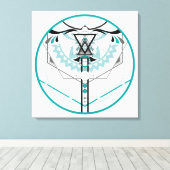 Heilige zonneglyph canvas afdruk (Insitu (Houten vloer))