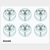 Heilige zonneglyph ronde sticker (Vel)
