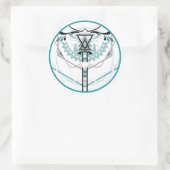 Heilige zonneglyph ronde sticker (Tas)