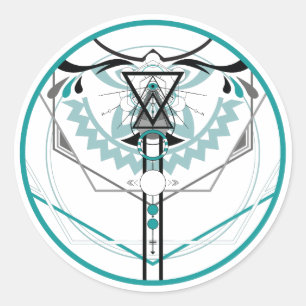 Heilige zonneglyph ronde sticker