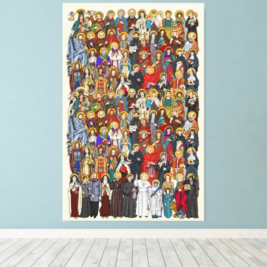 heiligen, alle heiligen, katholieke heiligen canvas afdruk (Insitu (Houten vloer))
