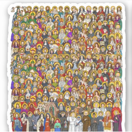 heiligen, alle heiligen, katholieke heiligen sticker (Voorkant)