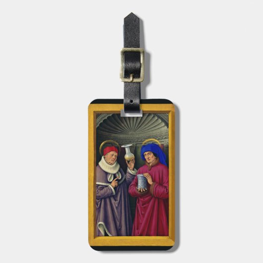 Heiligen Cosmas en Damian door Jean Bourdichon Bagagelabel (Voorkant verticaal)