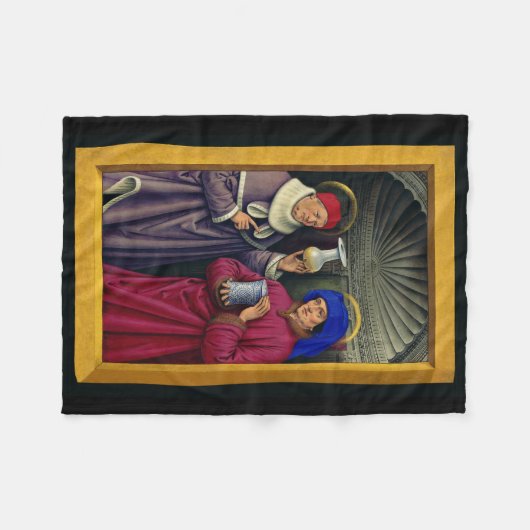 Heiligen Cosmas en Damian door Jean Bourdichon Fleece Deken (Voorkant (Horizontaal))