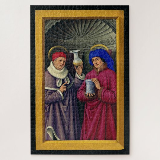 Heiligen Cosmas en Damian door Jean Bourdichon Legpuzzel (Verticaal)