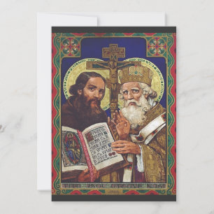 Heiligen Cyrillus en Methodius Beschermheren van E Feestdagenkaart