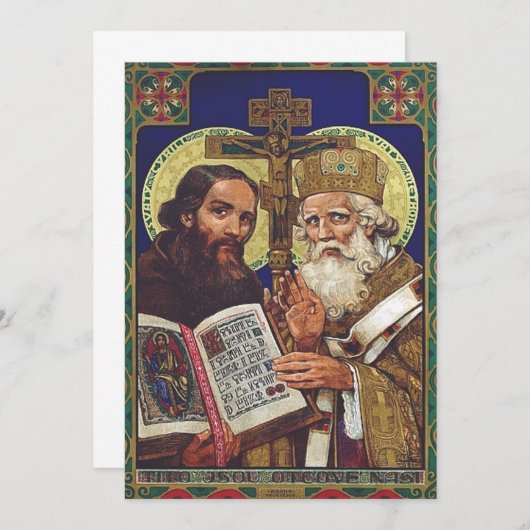 Heiligen Cyrillus en Methodius Beschermheren van E Kaart (Voorkant / Achterkant)
