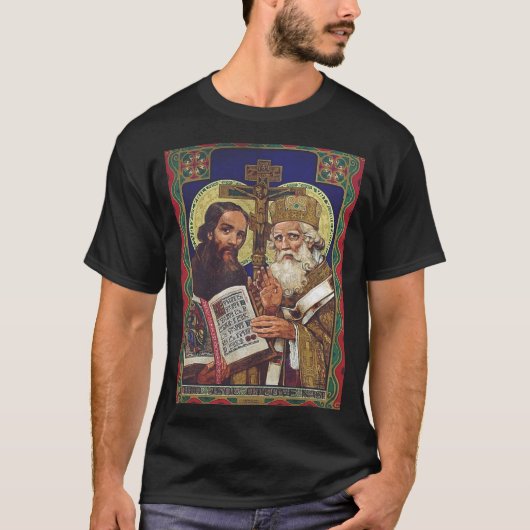 Heiligen Cyrillus en Methodius Beschermheren van E T-shirt (Voorkant)
