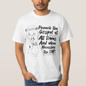 Heiligen, Gezegden & Shirten - St. Francis (B&W) T-shirt (Voorkant)