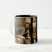 heiligen, Heilige Afbeeldingen, Jezus, Mary, Sint- Tweekleurige Koffiemok (Voorkant links)