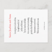 Heiligen Joachim en Anna Briefkaart (Achterkant)