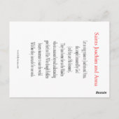 Heiligen Joachim en Anna Briefkaart (Achterkant)