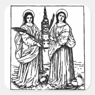 Heiligen Justa en Rufina patroonheiligen van Sevil Vierkante Sticker