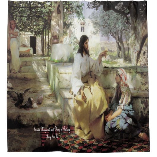 Heiligen Martha en Maria van Bethanië Douchegordijn (Voorkant)