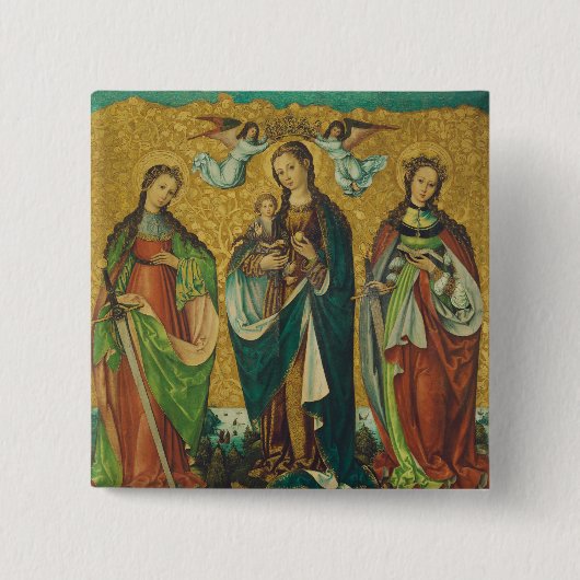 Heiligen Perpetua en Felicitas Vierkante Button 5,1 Cm (Voorkant)