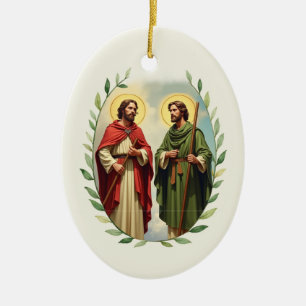 Heiligen Simon en Judas Gods Vrede en Zegeningen Keramisch Ornament