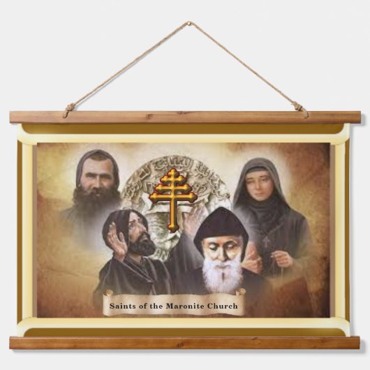 heiligen van de maronitische kerk hangend wandkleed (Voorkant)